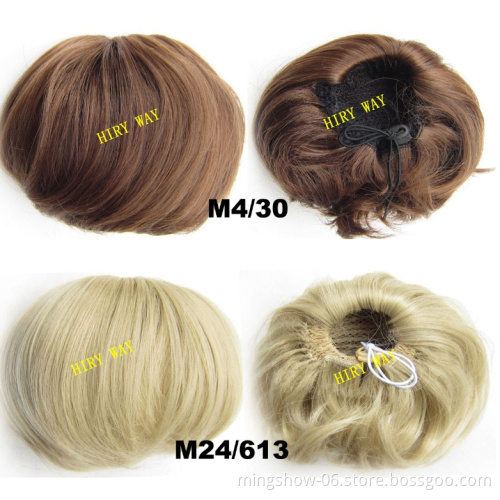 Synthetic Flexible Hair Buns Curly Scrunchy Chignon Elastic Messy Wavy Scrunchies Wrap Ponytail Extensions For Women